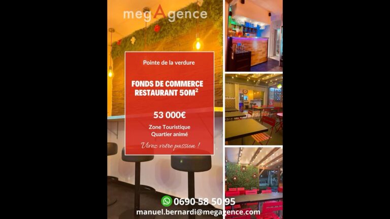 Investissez dans l’avenir : opportunité exceptionnelle de restaurant à Le Gosier, 50m² au cœur du secteur touristique